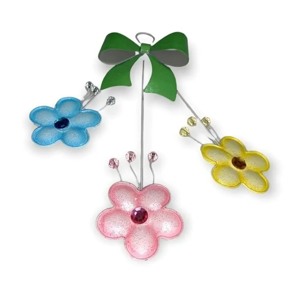 Spring Pastel Floral Flowers Wire Decorative Home Decor Wall Hanging